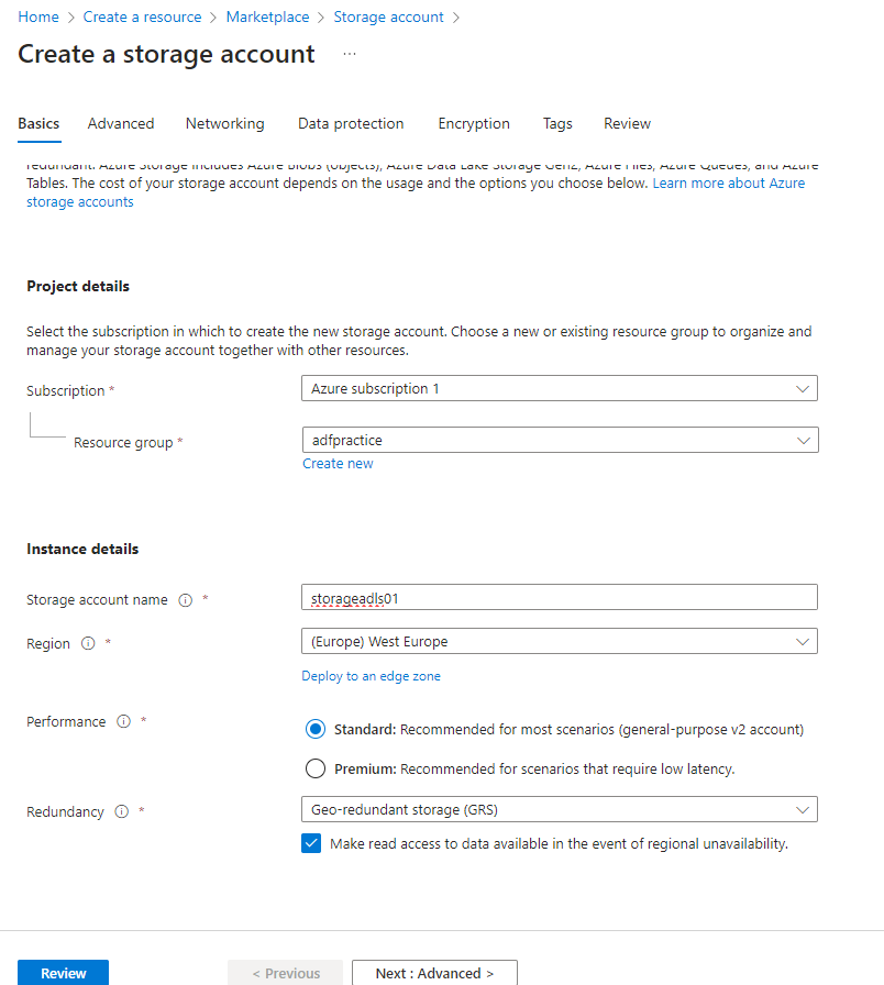 A screenshot of a storage account
Description automatically generated